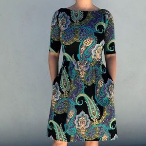 Etro Milano Italy Dress Cotton Silk Paisley 38/M